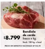 X$ - Bondiola de cerdo