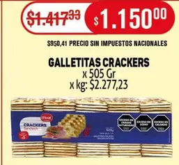 X$ - GALLETITAS CRACKERS