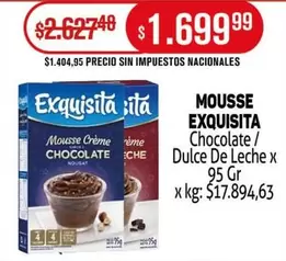 Exquisita - MOUSSE Chocolate / Dulce De Leche