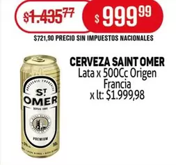 X$ - CERVEZA SAINT OMER