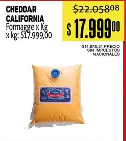 California - CHEDDAR CALIFORNIA Formagge x Kg