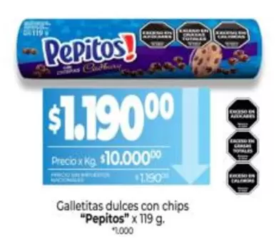 Pepitos - Galletitas dulces con chips