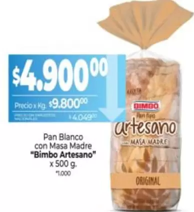 Bimbo - Pan Blanco con Masa Madre " Artesano"