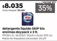 Skip - detergente líquido bio enzimas doypack x 3 It.