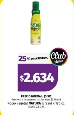 Natura - girasol x 120 cc