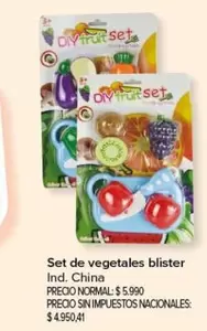 Set de vegetales blister