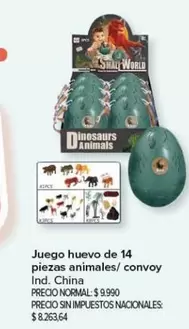 Juego huevo de 14 piezas animales/ convoy