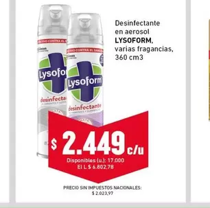 Lysoform - Desinfectante en aerosol
