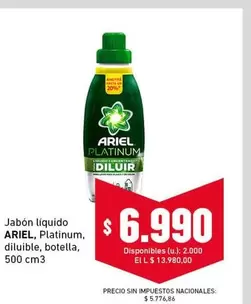 Ariel - Platinum, diluible, botella