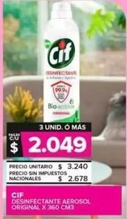 Cif - Desinfectante Aerosol Original 