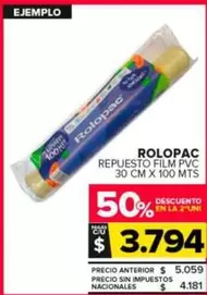 Rolopac - Repuesto Film Pvc
