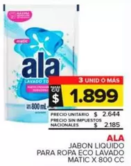 Ala - Jabon Liquido Para Ropa Eco Lavado Matic