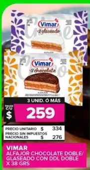 Vimar - Alfajor Chocolate Doble/Glaseado Con Ddl Doble
