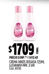 Hinds - CREMA ROSADA 125ML