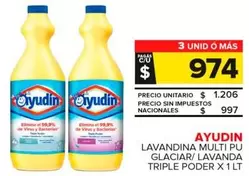 Ayudin - Lavandina Multi Pu Glaciar/Lavanda Triple Poder