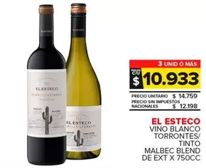 El Esteco - Vino Blanco Torrontes/Tinto Malbec Blend De Ext