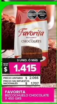 Favorita - Bizcochuelo Chocolate