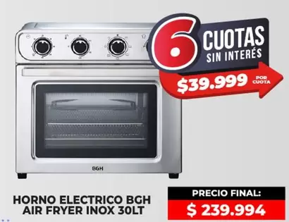BGH - AIR FRYER INOX 30LT