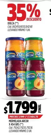 Arcor - MERMELADA X 454 GRS