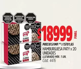 Paty - HAMBURGUESA x 20 UNIDADES