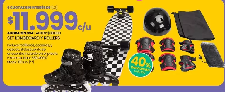 SET LONGBOARD Y ROLLERS