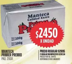 Primer - MANTECA PRIMER PREMIO