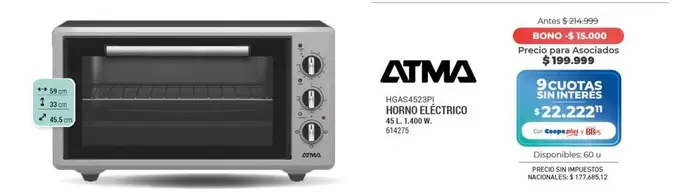 Atma - horno eléctrico