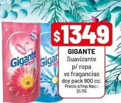 Gigante - Suavizante p/ ropa vs fragancias doy pack
