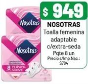 Nosotras - Toalla femenina adaptable c/extra-seda