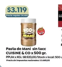 Cuisine - Pasta de Mani sin tacc