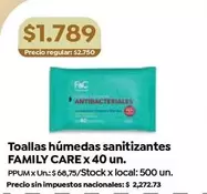X$ - Toallas húmedas sanitizantes x 40 un.