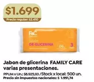 X$ - Jabon de glicerina FAMILY CARE