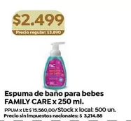 X$ - Espuma de baño para bebes