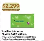 X$ - Toallitas húmedas x 50 un.