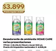 X$ - Desodorante de ambiente HOME CARE varias presentaciones