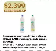 X$ - Limpiador cremoso limón y clásico varias presentaciones