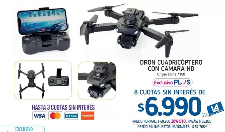 Origen - DRON CUADRICÓPTERO CON CAMARA HD