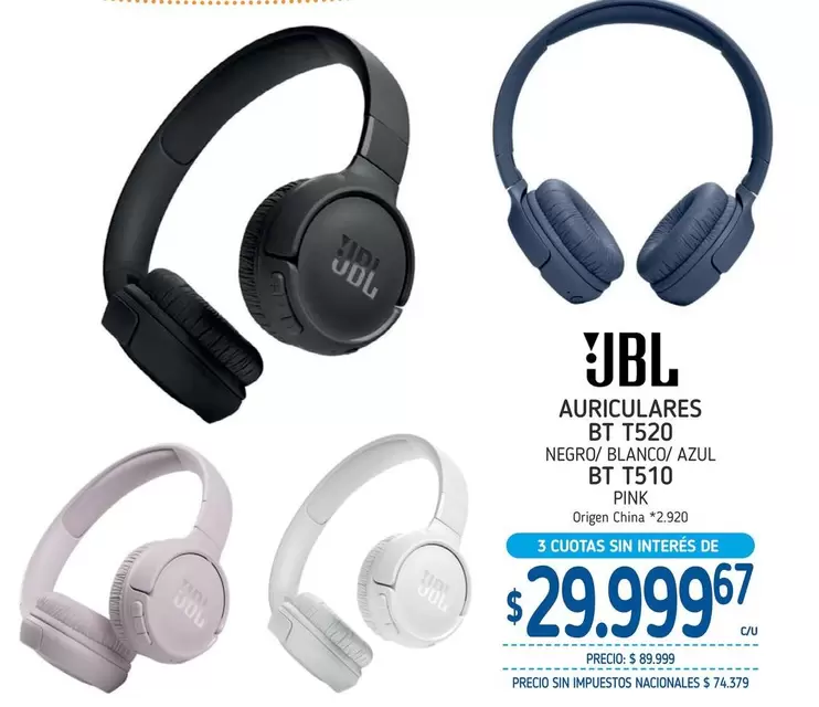JBL - Auriculares BT T520 / BT T510