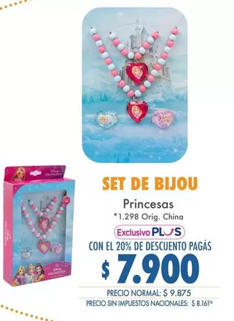 princesas - SET DE BIJOU