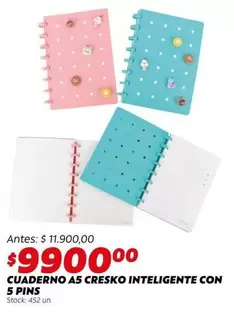 CUADERNO A5 CRESKO INTELIGENTE CON 5 PINS