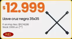 Llave -  cruz negra 35x35
