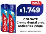 Colgate - Crema dental prot. anticaries
