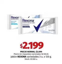 Rexona - variedades 3 u. x 120 g