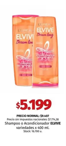 Elvive - Shampoo o Acondicionador