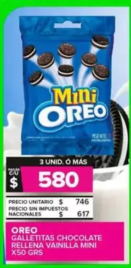 Oreo - Galletitas Chocolate Rellena Vainilla Mini