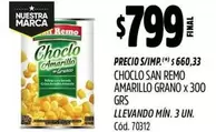 San Remo - CHOCLO AMARILLO GRANO x 300 GRS