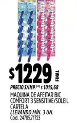BIC - COMFORT 3 SENSITIVE/SOLEIL CARTELA