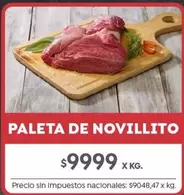 X$ - PALETA DE NOVILLITO