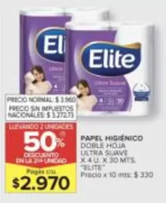 Elite - PAPEL HIGIENICO DOBLE HOJA ULTRA SUAVE