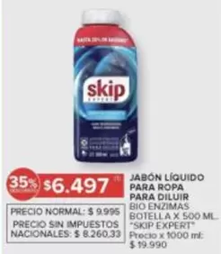 Skip - JABÓN LÍQUIDO PARA ROPA PARA DILUIR BIO ENZIMAS
